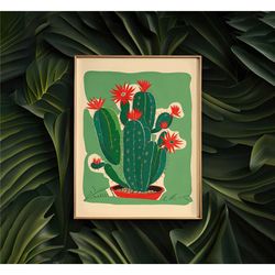 Cute Cactus Poster | maximalist decor - botanical