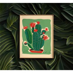 cute cactus poster | maximalist decor - botanical
