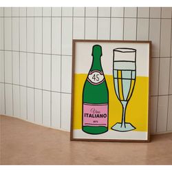 italian wine poster - pop-art wall art -