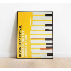 berlin jazz festival - retro yellow piano poster