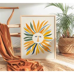 mid-century sun painting poster | contemporary boho wall