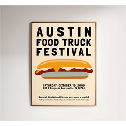 austin food truck festival poster - texas street-food
