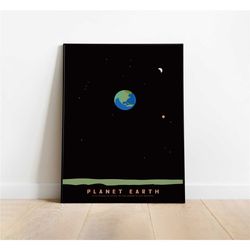 planet earth poster - minimal wall art prints