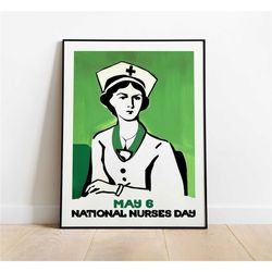 retro poster national nurses day - nurse graduate,
