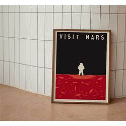 visit mars - poster - red planet minimalist