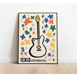 texas country music festival - giclee guitar poster