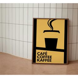 minimalist coffee poster - giclee retro print, retro