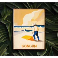 cancn travel poster - mexico cancun beach wall