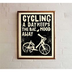 motivational cycling poster - sport posters - retro