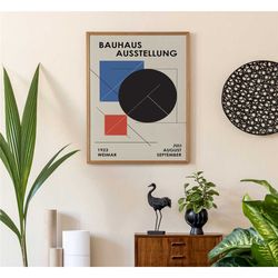 retro bauhaus poster - geometric wall art -