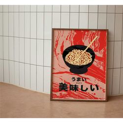 japanese ramen noodles poster - aesthetic ramen food