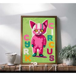 cyrk poster polish circus - vintage cat clown