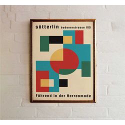 bauhaus exhibition poster, colorful design, modern home decoration,