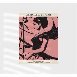 ballet de paris vintage poster, ballerina print, nursery