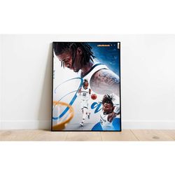 ja morant poster, nba posters, wall art, wall