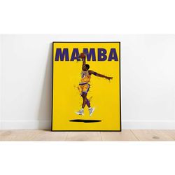 kobe bryant poster, nba posters, wall art, wall