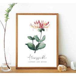 june birthday gift june birth flower honeysuckle instant