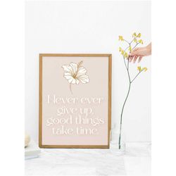never ever give up positive affirmation poster printable