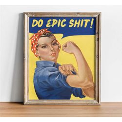 do epic shit altered art portrait, girly wall