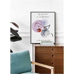 line art printable poster quote text wall art