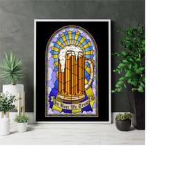 beer canvas art, retro bar wall decor, beer print, kitchen wall decor, man cave decor, restaurant decor beer wall art be