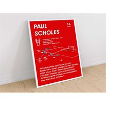 paul scholes, manchester united v barcelona, football poster