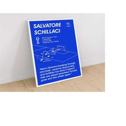 salvatore schillaci, italy v argentina, football poster