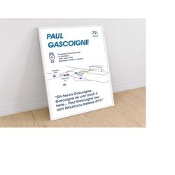 paul gascoigne, england v scotland, football poster