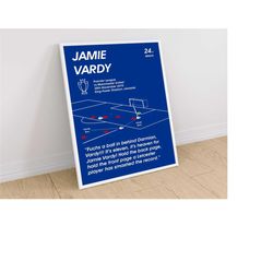 jamie vardy, leicester city v manchester united, football poster