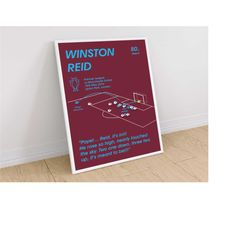 winston reid, west ham united v manchester united, football poster
