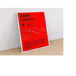 adam hammill print, barnsley v millwall poster, football poster, oakwell stadium, christmas for him, birthday gift