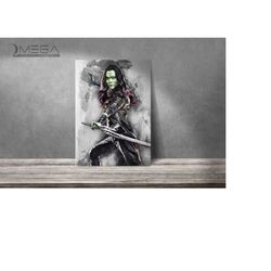 Gamora poster Zoe Saldana print Guardians of the Galaxy art print wall art home decor