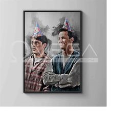 chandler and joey poster chandler and joey print friends art print wall art home decor