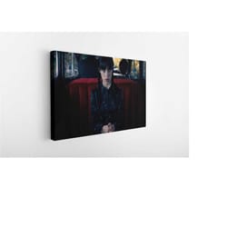 wednesday addams, canvas print wall decor ,wednesday framed canvas,jenna ortega,home decor | wall hanging, addams family