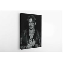 johnny depp canvas wall art canvas painting poster, bathroom wall decor, johnny depp poster, johnny depp music poster, v