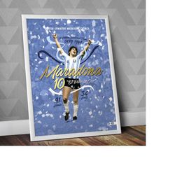 diego maradona - argentina national team / maradona poster / maradona print / maradona art / el pibe de oro / d10s / mar