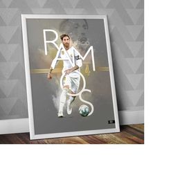 sergio ramos - real madrid cf / sergio ramos print / sergio ramos poster / los merengues / football print / soccer print