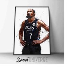 kevin durant poster kevin durant canvas print brooklyn nets wall art man cave
