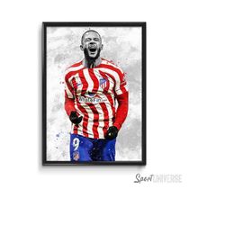 memphis depay poster memphis depay print atletico madrid art print wall art man cave