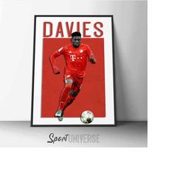 alphonso davies poster davies print bayern munich art print wall art man cave
