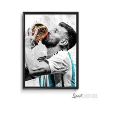lione messi poster messi print argentina world cup art print wall art man cave