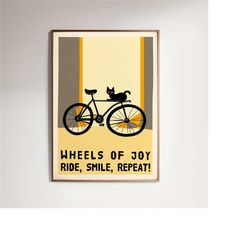 quirky cycling poster - mailed wall art prints - inspirational biking, bicycle wall decor, cyclist gift bike lover motiv