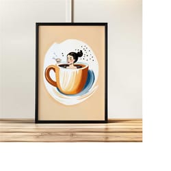 quirky coffee poster | cafe wall art prints | motivational and stress-relief art | barista gift | kitchen wall decor | c