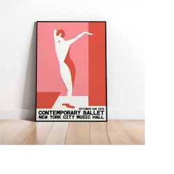 contemporary ballet poster, ballerina print, nursery decor ideas - vintage poster, ballet gift nordic decor, contemporar