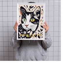 world cat day poster - adorable wall decor to elevate any space - perfect for entryways, above bed settings, or as heart