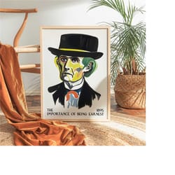 theater poster 'the importance of being earnest' by oscar wilde - wall decor, above bed art, retro art prints, bookish g