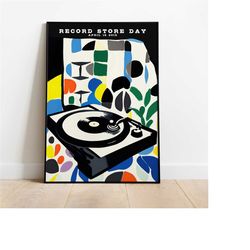 record store day - vintage-inspired vinyl art print - commemorative poster for - mid century aesthetic wall decor