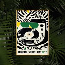 record store day poster - 2013 - record art poster mid century style art print retro inspired wall decor poster print re