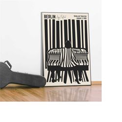 berlin jazz festival poster - giclee reproduction - 1989 - black and white - grand piano