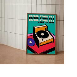 record store day poster - 2008 - poster for family, vinyl, records, music, gramophone, print, illustration, art, vinyl,